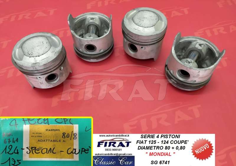 PISTONI FIAT 124 COUPE' - 125 DIAM.80+0.8 MONDIAL